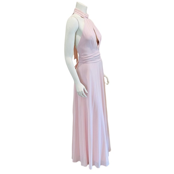 Lulu’s First Comes Love Pink Chiffon Halter Maxi Dress - Picture 10 of 13